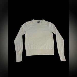 Banana Republic 100% Merino Wool Sweater Women’s Small Ivory Puff Shoulder Crew